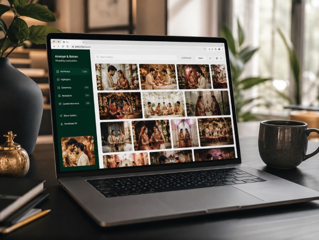 Responsive photo gallery on a desktop display
