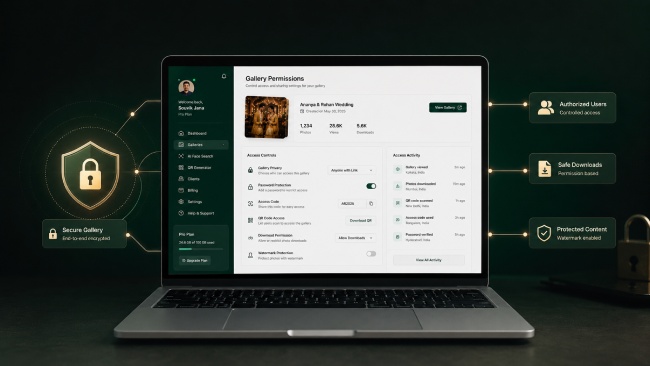 Secure gallery access preview