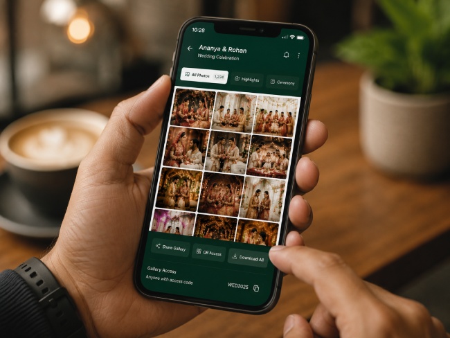 Photo gallery opened on a mobile device